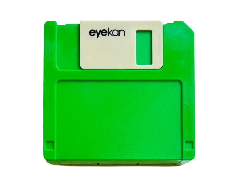 Floppy alakú kontaktlencse-tároló készlet, Szín: zöld
