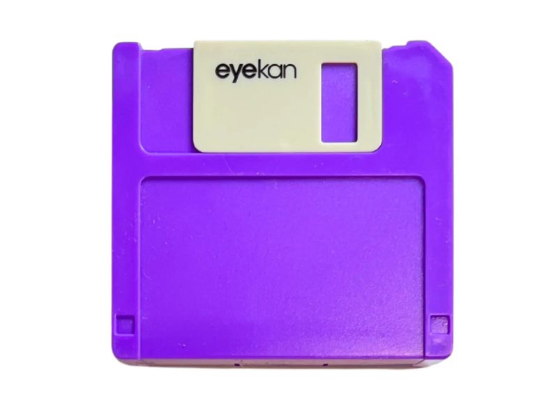Floppy alakú kontaktlencse-tároló készlet, Szín: lila