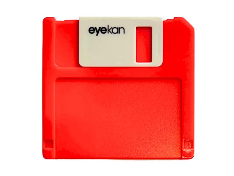 Floppy alakú kontaktlencse-tároló készlet, Szín: piros
