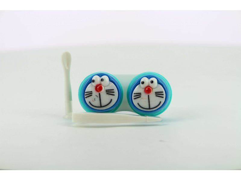 Doraemon figurás kontaktlencse-tároló tok, Szín: zöld