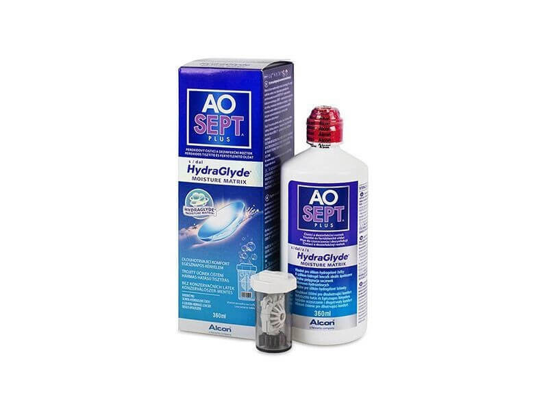 AoSept Plus with HydraGlyde (360 ml), kontaktlencse folyadék tokkal