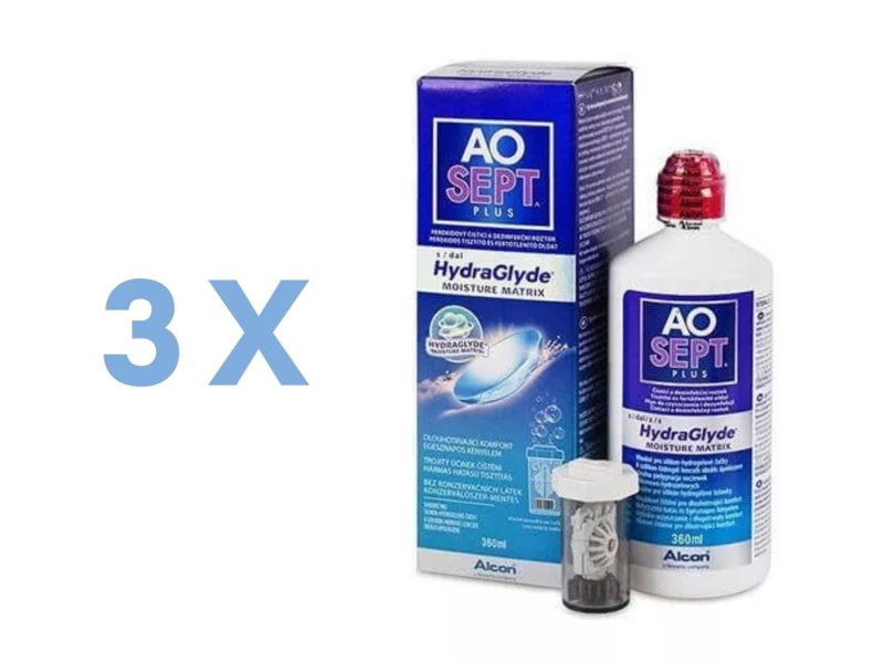 AoSept Plus with HydraGlyde (3 x 360 ml)