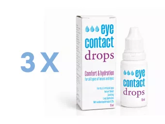 EyeContact Drops - Hidratáló, nyugtató szemcsepp, 3x15 ml