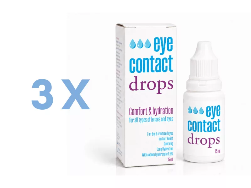EyeContact Drops - Hidratáló, nyugtató szemcsepp, 3x15 ml