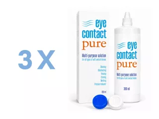   EyeContact PURE (3x360 ml), kontaktlencse folyadék lencsetartó tokkal