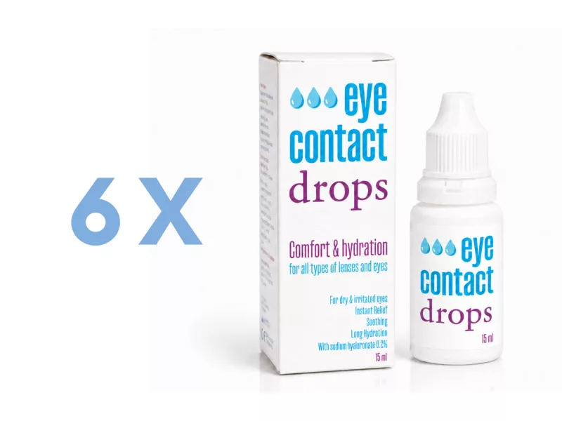 EyeContact Drops - Hidratáló, nyugtató szemcsepp, 6x15 ml