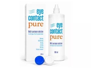   EyeContact PURE (360 ml), kontaktlencse folyadék lencsetartó tokkal