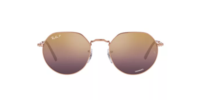Ray-Ban Unisex Sunglass Jack Polarized+ Lenses - Frame color: Rose Gold, Lens color: Gold/Red Polarized+