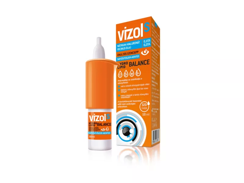 Vizol S Hydro Lipid Balance 0.15% HA, 0.25% Ricinus olaj, szemcsepp (10 ml)
