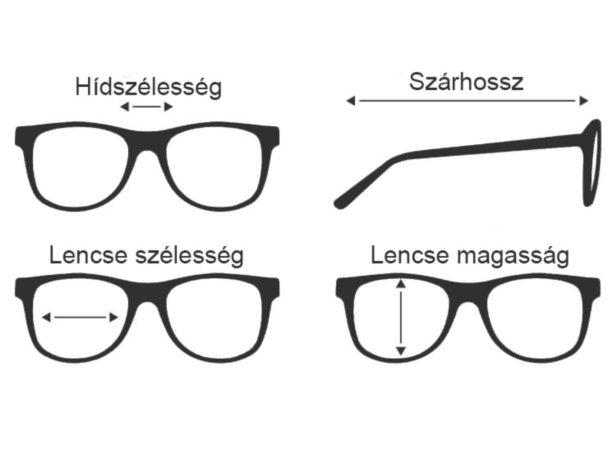 Szemüvegkeret méret adatok